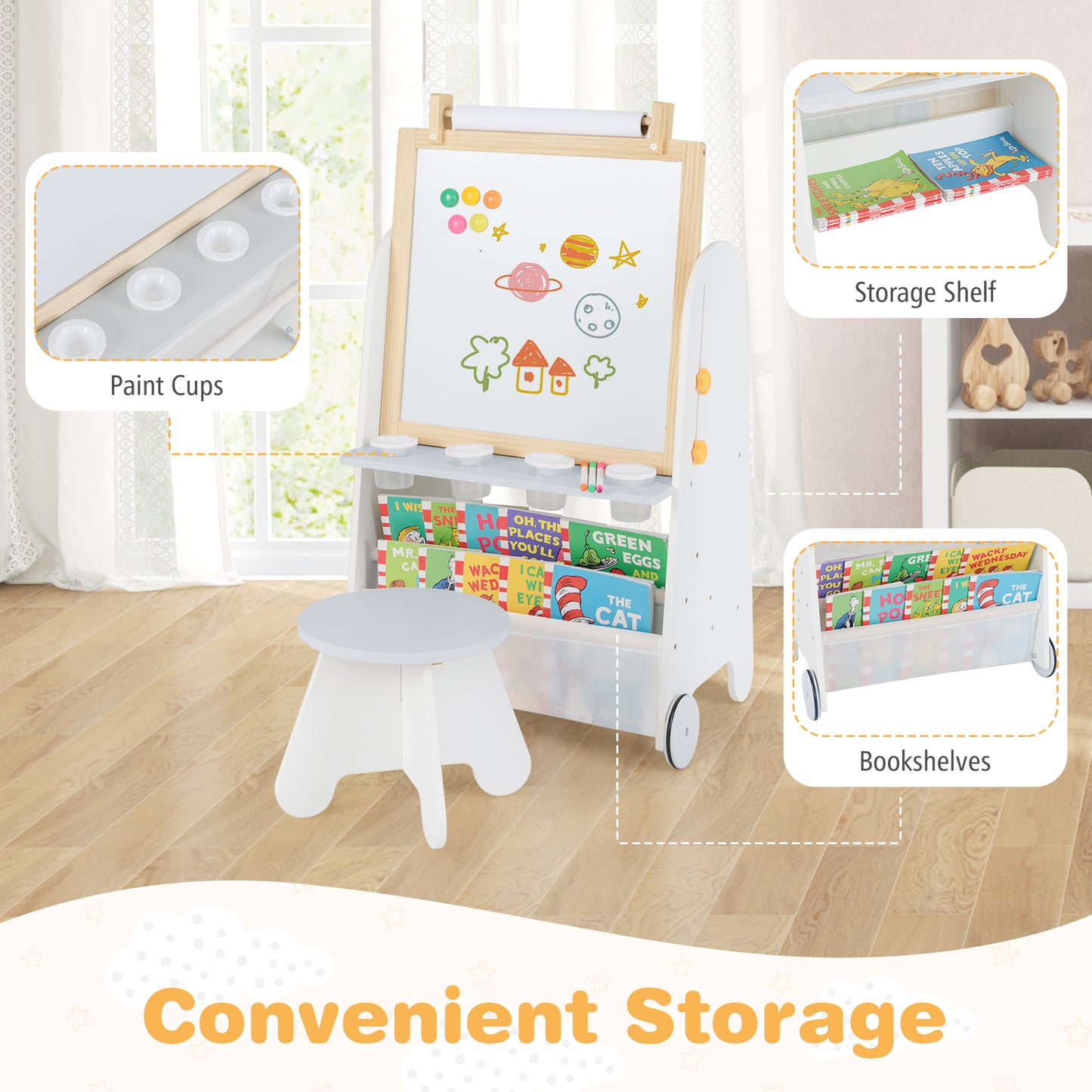 4-in-1 Toddler Activity Table, Magnetic Whiteboard, Chalk Board, Gray Art Easels at Gallery Canada