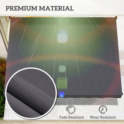 6.6'x5' Retractable Patio Awning, Sun Shade, Water Resistant, Grey Door Awnings at Gallery Canada