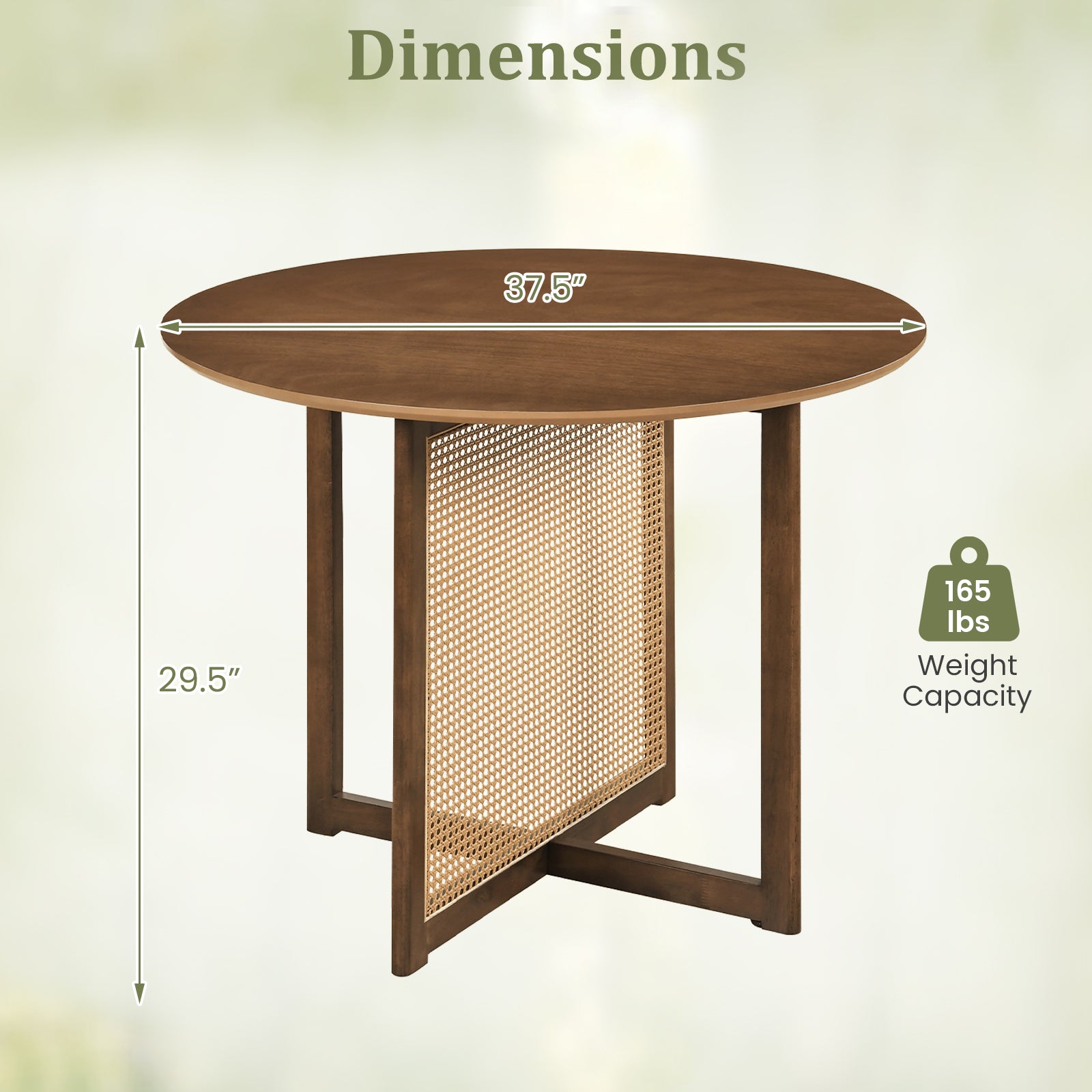 37.5 Inch Round Dining Table, Cross Pedestal Base, Walnut Dining Tables at Gallery Canada