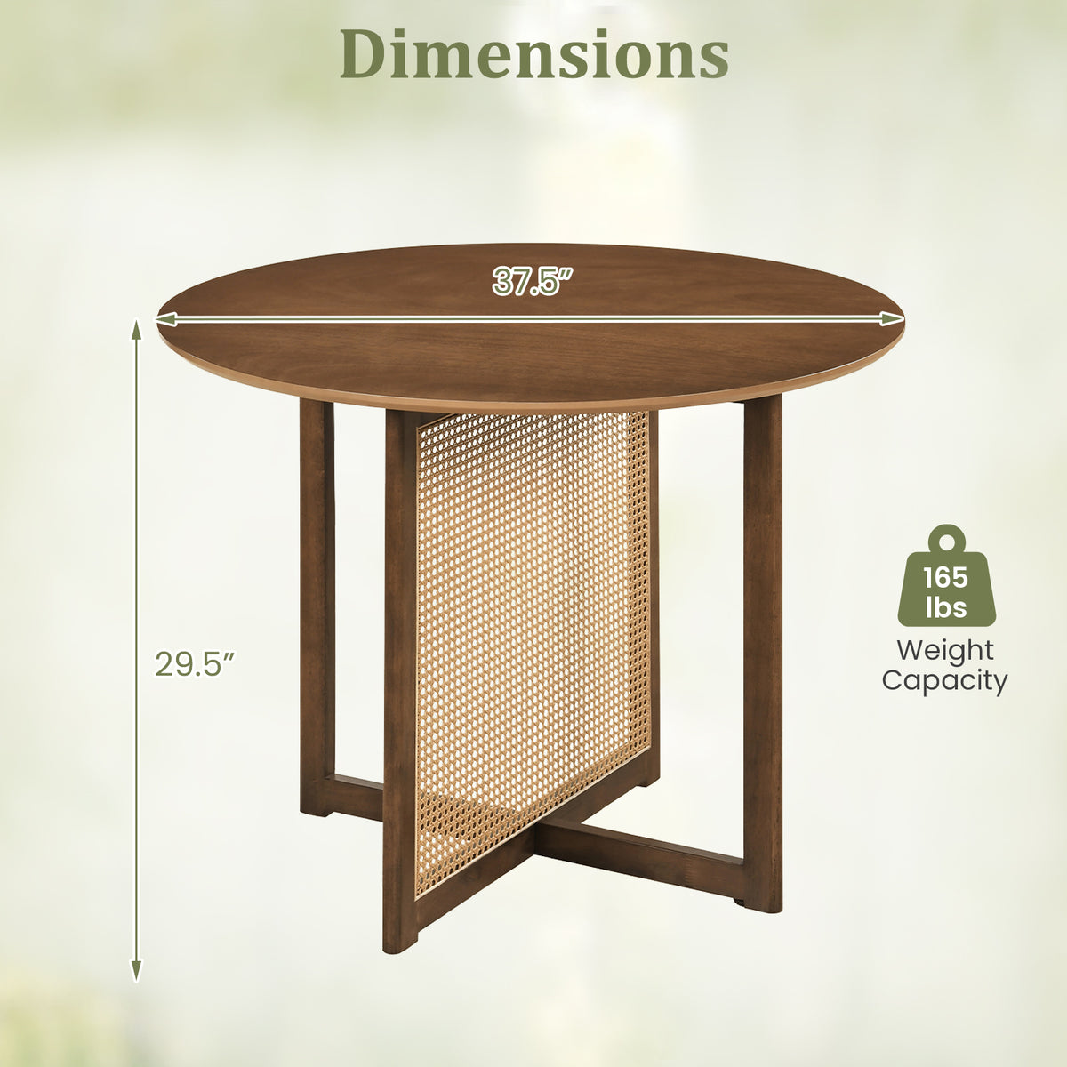 37.5 Inch Round Dining Table, Cross Pedestal Base, Walnut Dining Tables at Gallery Canada