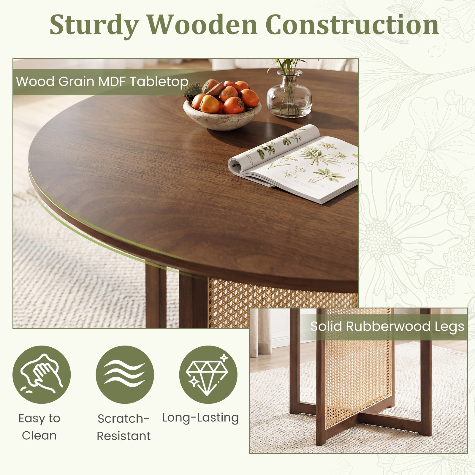 37.5 Inch Round Dining Table, Cross Pedestal Base, Walnut Dining Tables at Gallery Canada