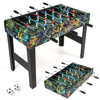 37 Inch Mini Foosball Table 2-in-1 Game Table with Detachable Legs for Tabletop, Black Game Room at Gallery Canada