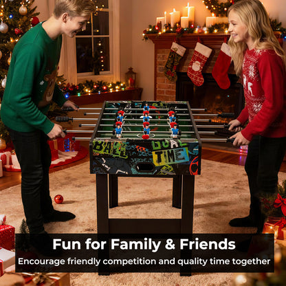 37 Inch Mini Foosball Table 2-in-1 Game Table with Detachable Legs for Tabletop, Black Game Room at Gallery Canada