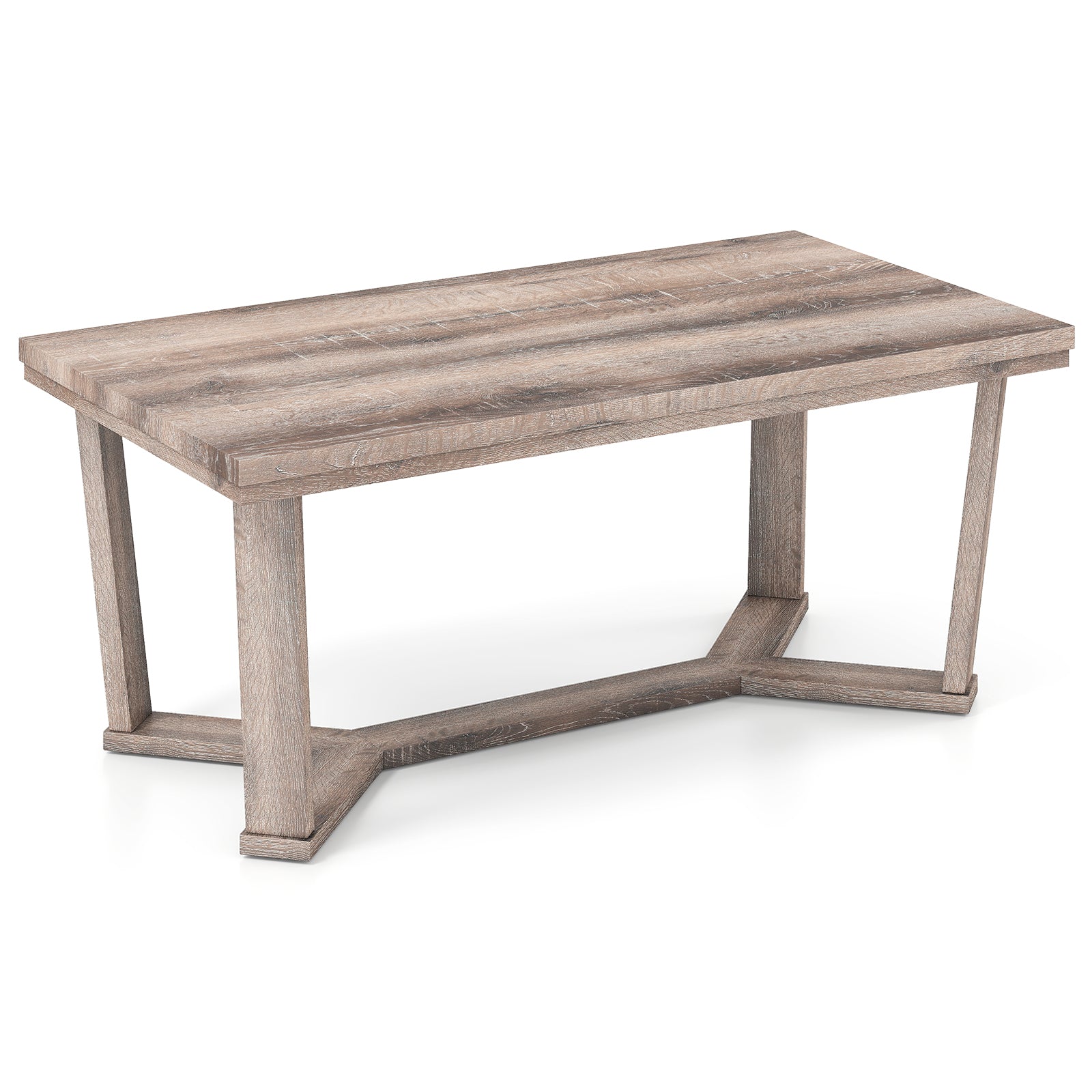 Rectangle Coffee Table, Rubber Wood, Cross-Shaped Base, Gray Coffee Tables at Gallery Canada