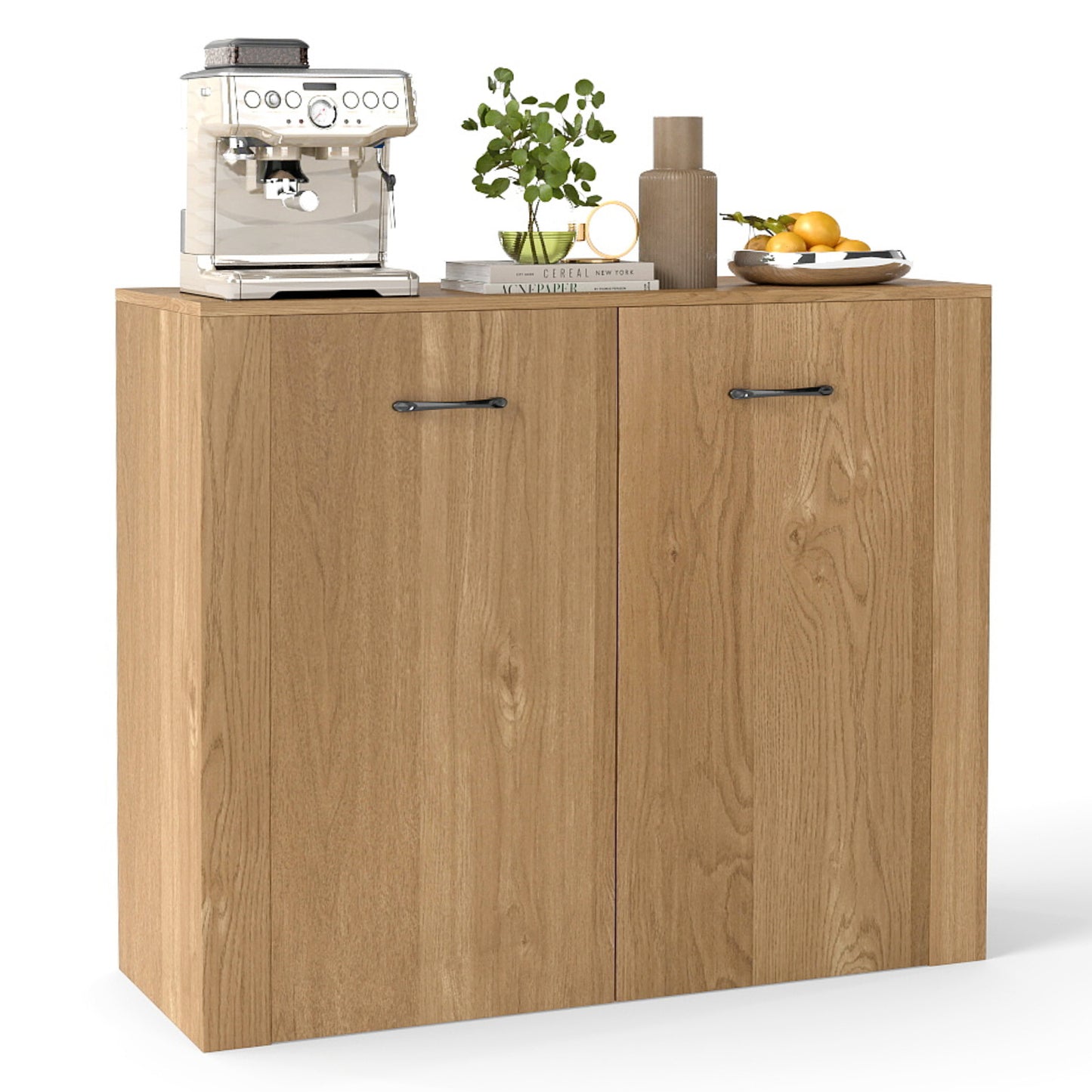 38" Modern Sideboard Cabinet With Storage, Natural Cabinets & Chests Natural at Gallery Canada