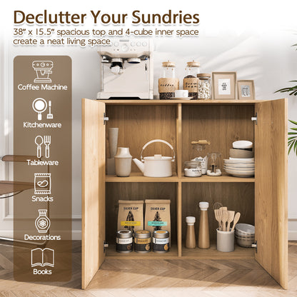 38" Modern Sideboard Cabinet With Storage, Natural Cabinets & Chests at Gallery Canada