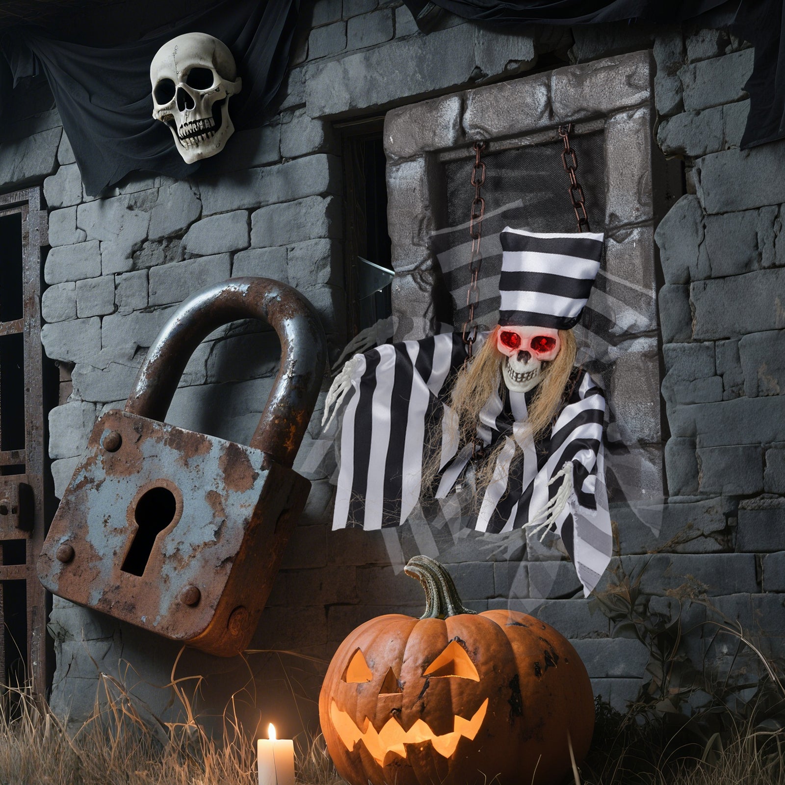 Halloween Decoration, 18 Inch Hanging Skull Prisoner Halloween at Gallery Canada