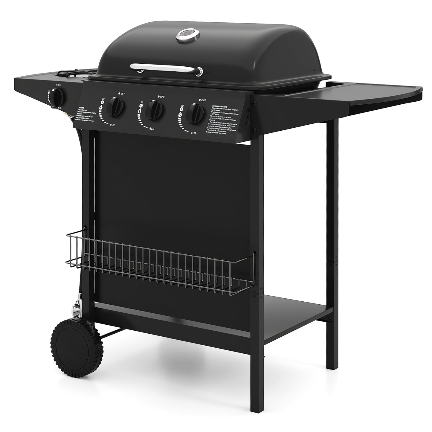 39,000 BTU Outdoor Burner Propane Gas Grill On Wheels, Black Outdoor Grills at Gallery Canada
