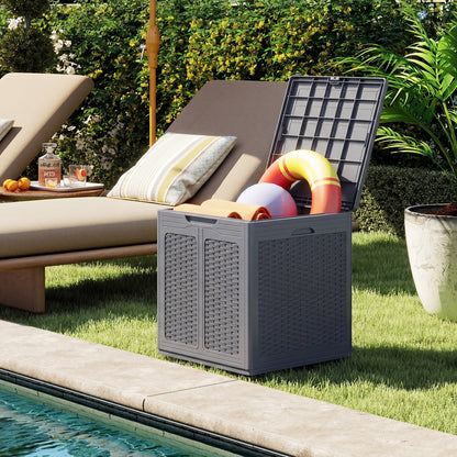 39 Gallon Lockable Deck Box for Patio Cushions, Gray Sheds & Outdoor Storage at Gallery Canada