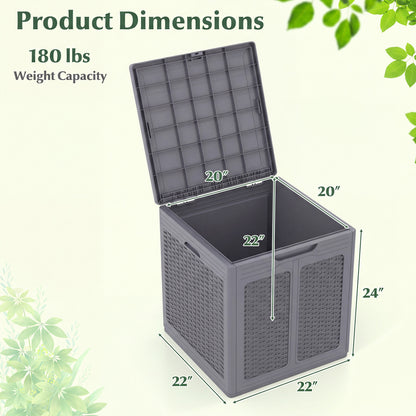 39 Gallon Lockable Deck Box for Patio Cushions, Gray Sheds & Outdoor Storage at Gallery Canada