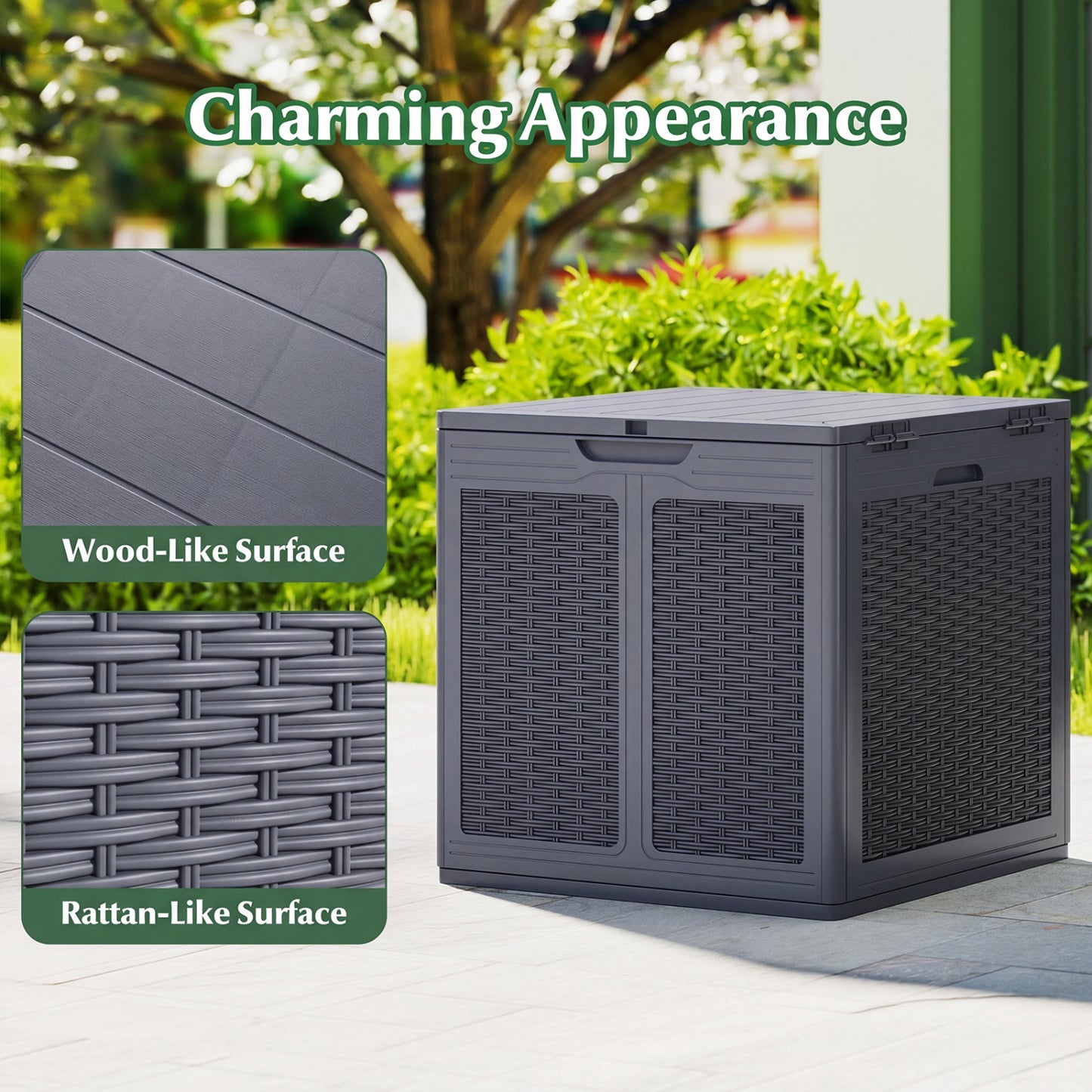 39 Gallon Lockable Deck Box for Patio Cushions, Gray Sheds & Outdoor Storage at Gallery Canada
