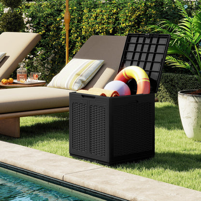 39 Gallon Lockable Deck Box for Patio Cushions, Black Sheds & Outdoor Storage at Gallery Canada