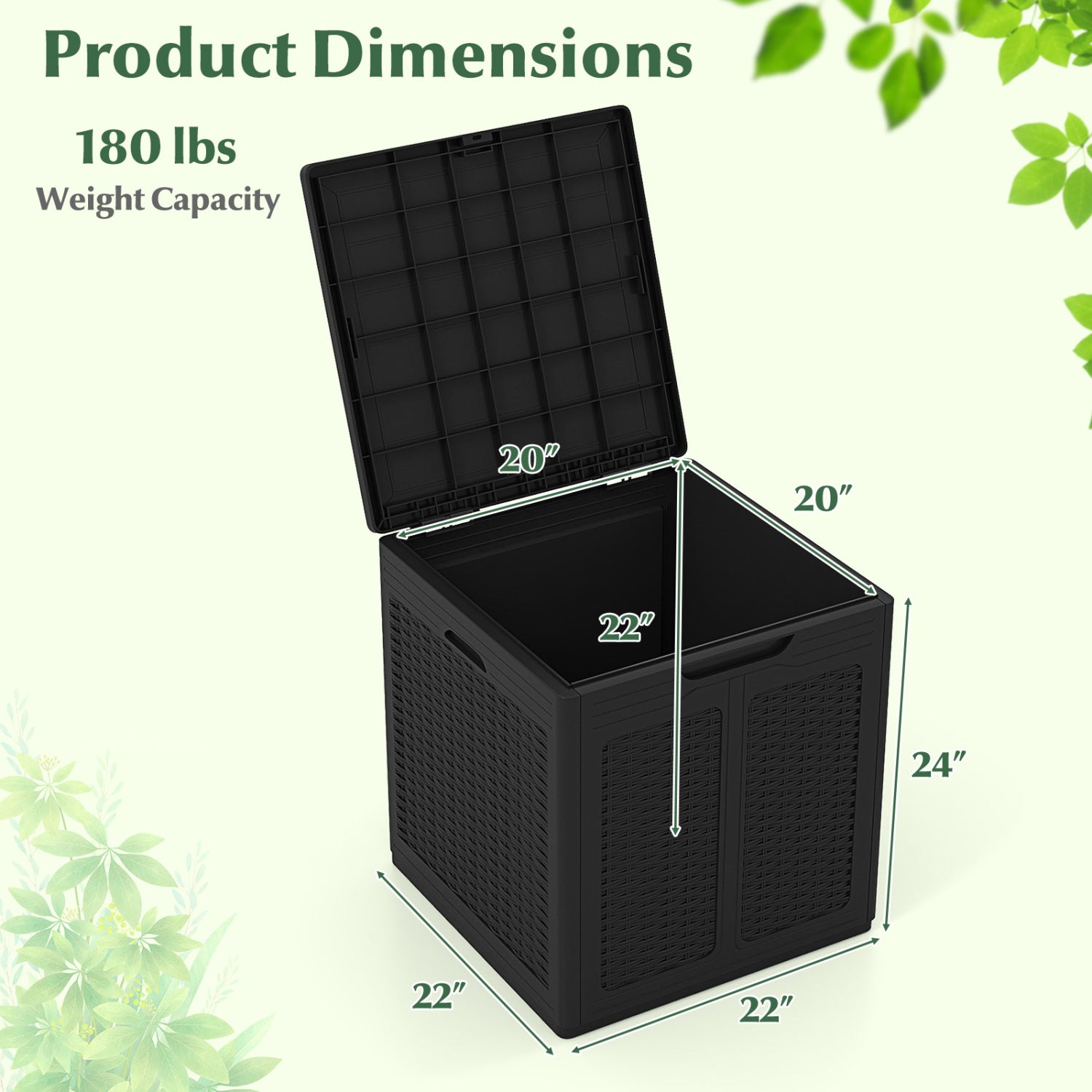 39 Gallon Lockable Deck Box for Patio Cushions, Black Sheds & Outdoor Storage at Gallery Canada