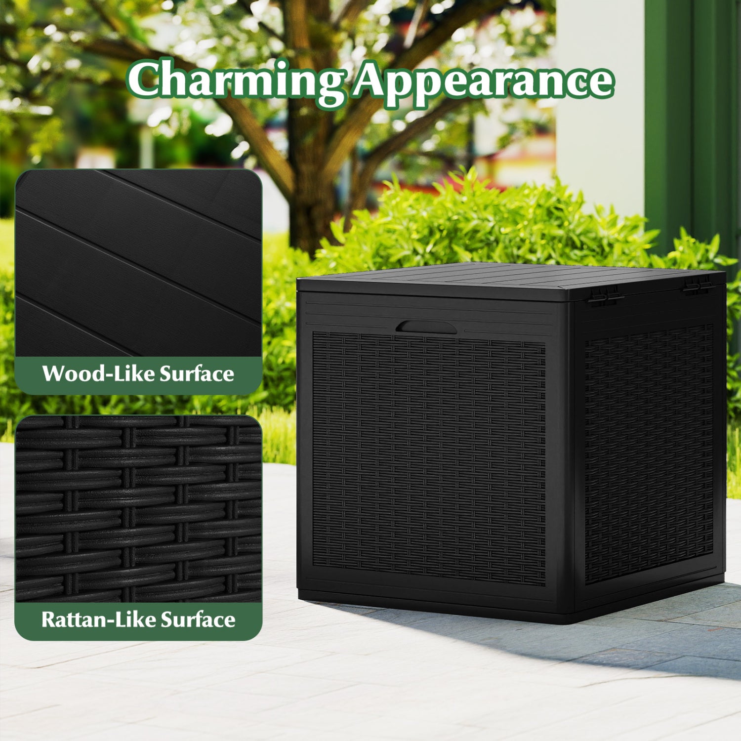 39 Gallon Lockable Deck Box for Patio Cushions, Black Sheds & Outdoor Storage at Gallery Canada