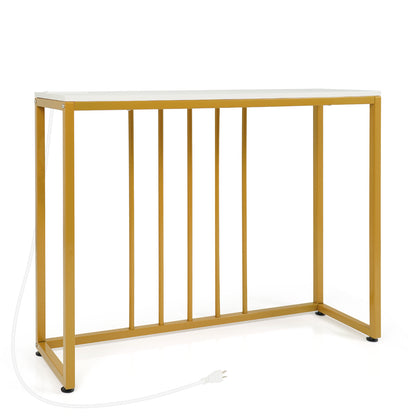 39" Modern Console Table With Built-In Charging Station, White Console Tables at Gallery Canada