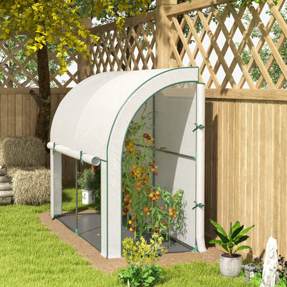 Walk-In Lean-To Greenhouse, 7' x 3' x 5', Zipper Roll-Up Doors, White Walk In Greenhouses at Gallery Canada