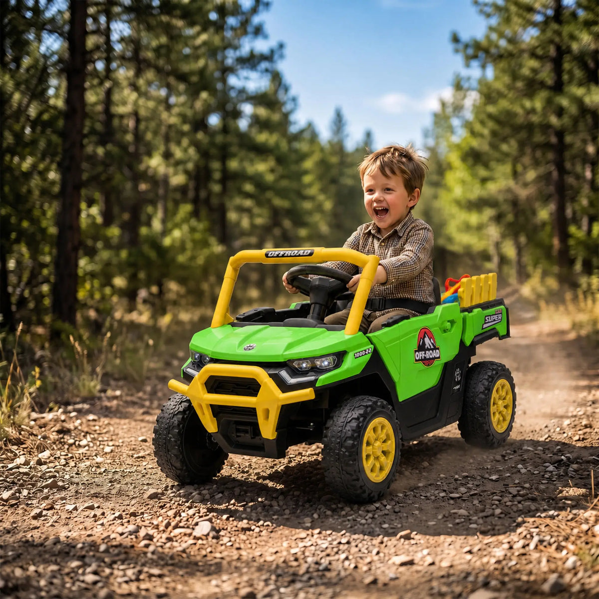 12V Kids Ride On Electric Tractor, Remote Control, Dual Motors, Green Electric Toy Cars at Gallery Canada