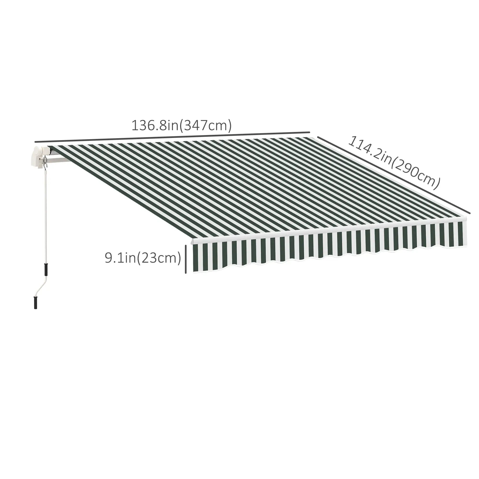 11' X 10' Retractable Awning Fabric Replacement, Uv Protection, Green And White Awning Fabric Replacement at Gallery Canada