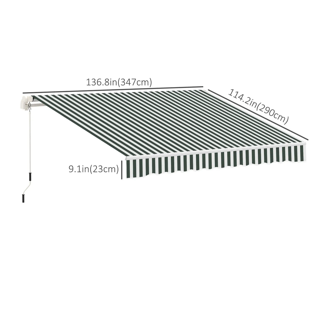 11' X 10' Retractable Awning Fabric Replacement, Uv Protection, Green And White Awning Fabric Replacement at Gallery Canada