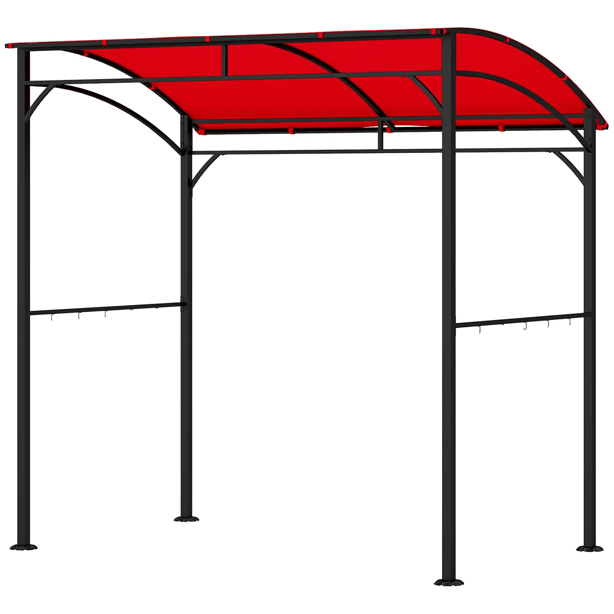 7' x 5' Garden Grill Canopy, BBQ Gazebo Tent, Steel Frame, Wine Red BBQ Grill Gazebos Wine Red at Gallery Canada
