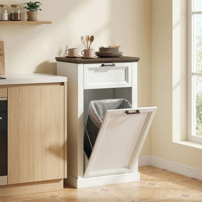 10 Gallon Trash Can Cabinet With Drawer, White Wood Effect, White Storage Cabinets at Gallery Canada