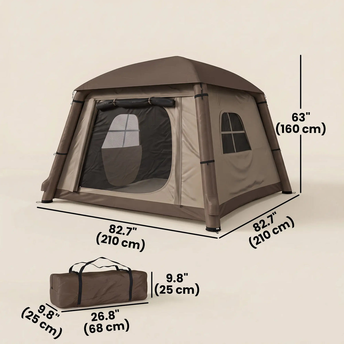 Inflatable Camping Tent, 1-2 Person, Khaki and Brown Camping Tents at Gallery Canada