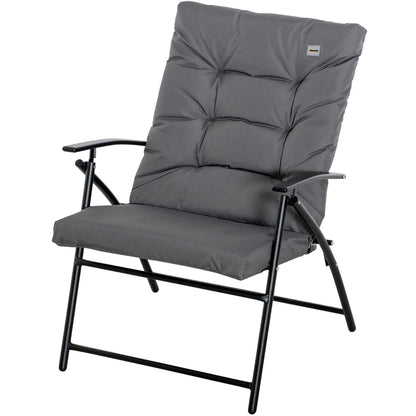 Foldable Lounge Chair, Fabric Recliner, Outdoor Lounger, Grey Patio Chairs at Gallery Canada