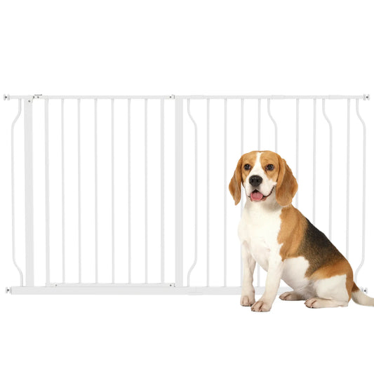 30"-57" Easy Install Pet Gate, Door & Double Lock, Extra Wide, White Houses, Kennels & Pens White at Gallery Canada