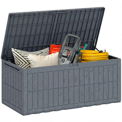 100 Gallon Waterproof Lockable Deck Box, Outdoor Storage, Gas Rods Patio Storage Boxes at Gallery Canada