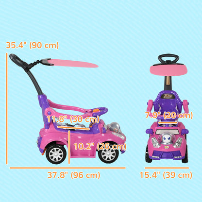 3 in 1 Kids Push Car, Toddler Sliding, Foot to Floor, Pink Push Cars for Toddlers at Gallery Canada