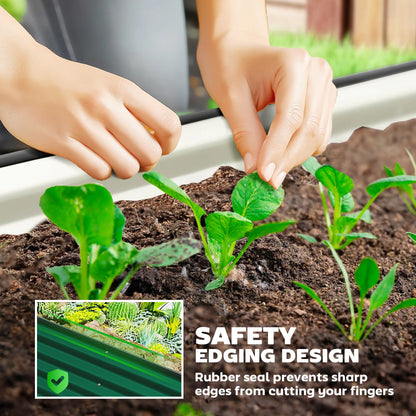 Galvanized Raised Garden Bed, 5 x 2.5 x 2 ft, Oval Planter Box, Dark Green Galvanized Planter Boxes at Gallery Canada