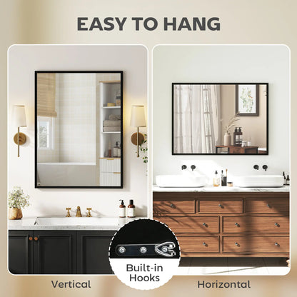 30" x 40" Black Rectangular Bathroom Mirror, Living Room Bedroom Entryway, Black Wall Mirrors at Gallery Canada