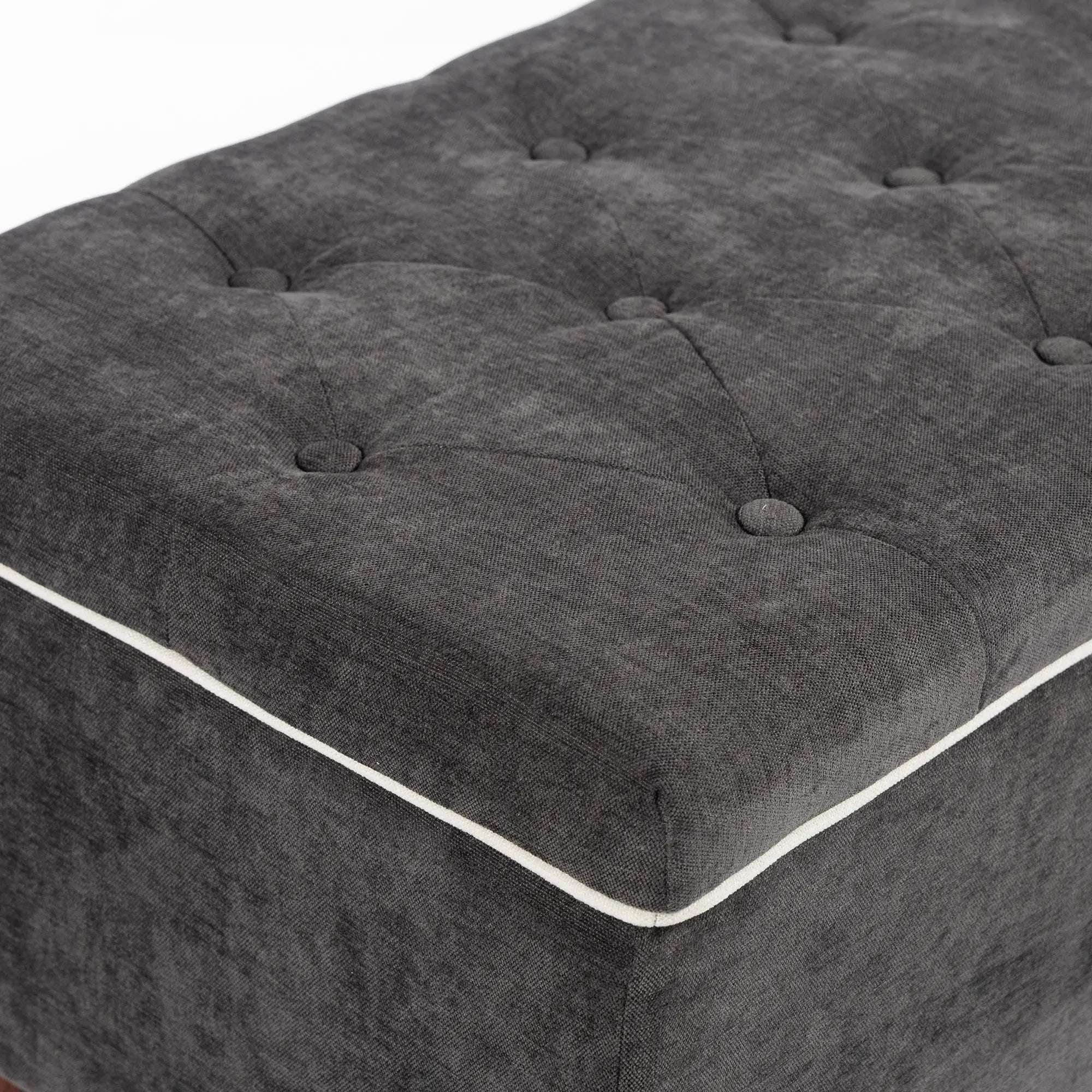 Upholstered Storage Ottoman Bench, 264 LBS Capacity, Dark Grey Storage Ottomans & Benches at Gallery Canada