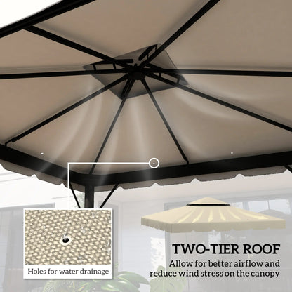 10' X 10' Gazebo Replacement Canopy Top, Vented Roof Patio Cover, Beige Gazebo Canopy Replacement at Gallery Canada