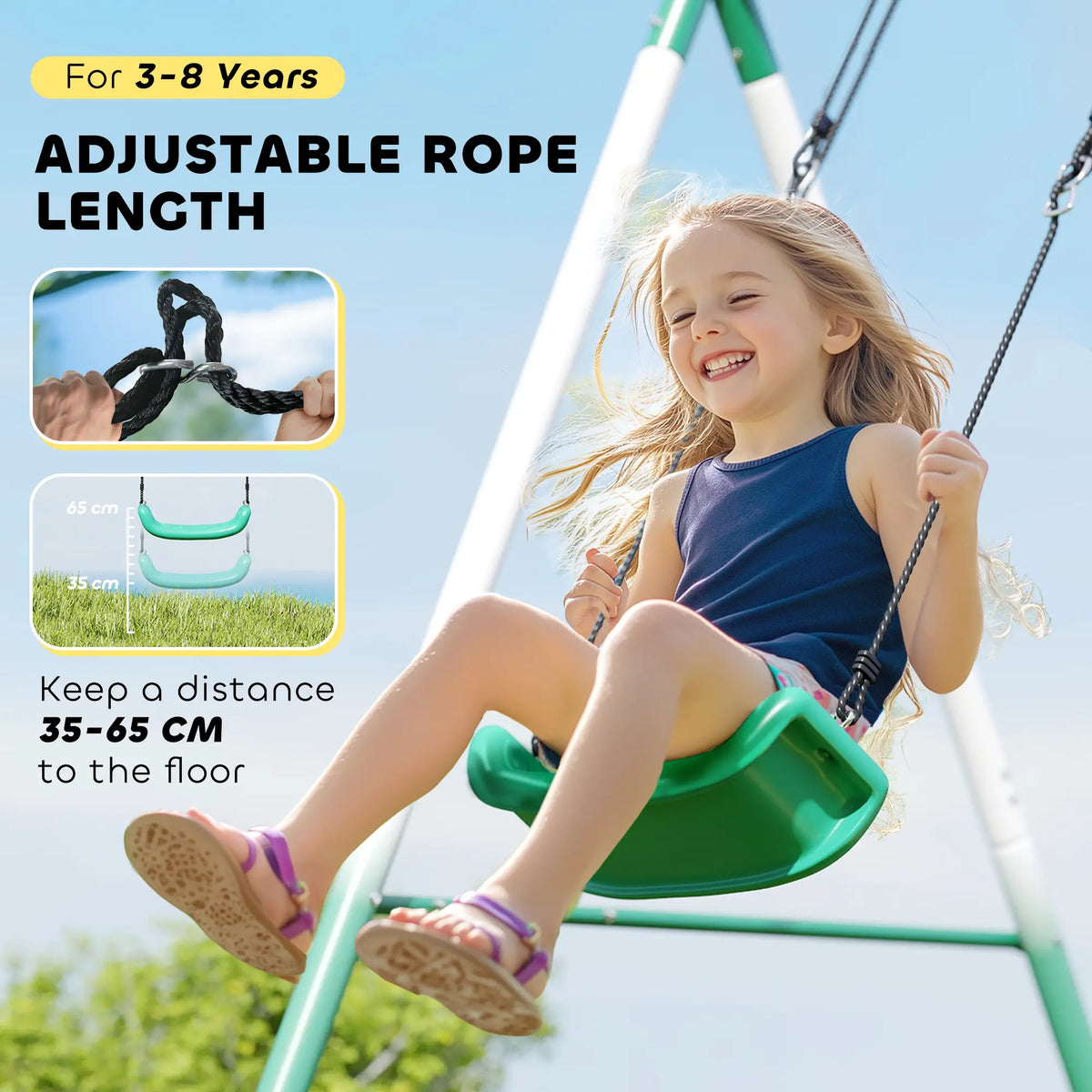 Metal Swing Set With Slide, Saucer Swing Seat, Dark Green Gym Sets & Swings at Gallery Canada