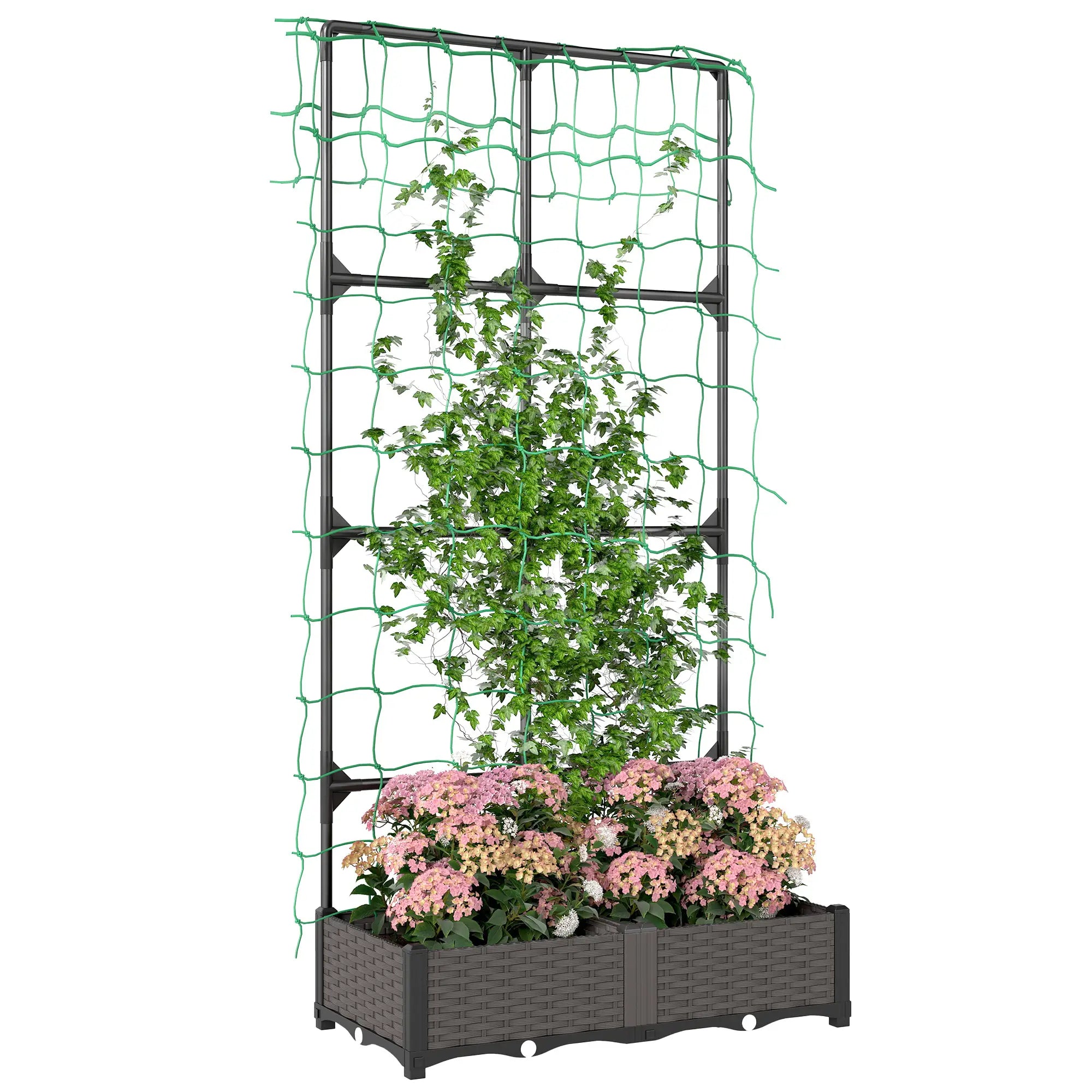 Plastic Planter Box With Trellis, Self-Watering Raised Garden Bed Raised Garden Beds at Gallery Canada