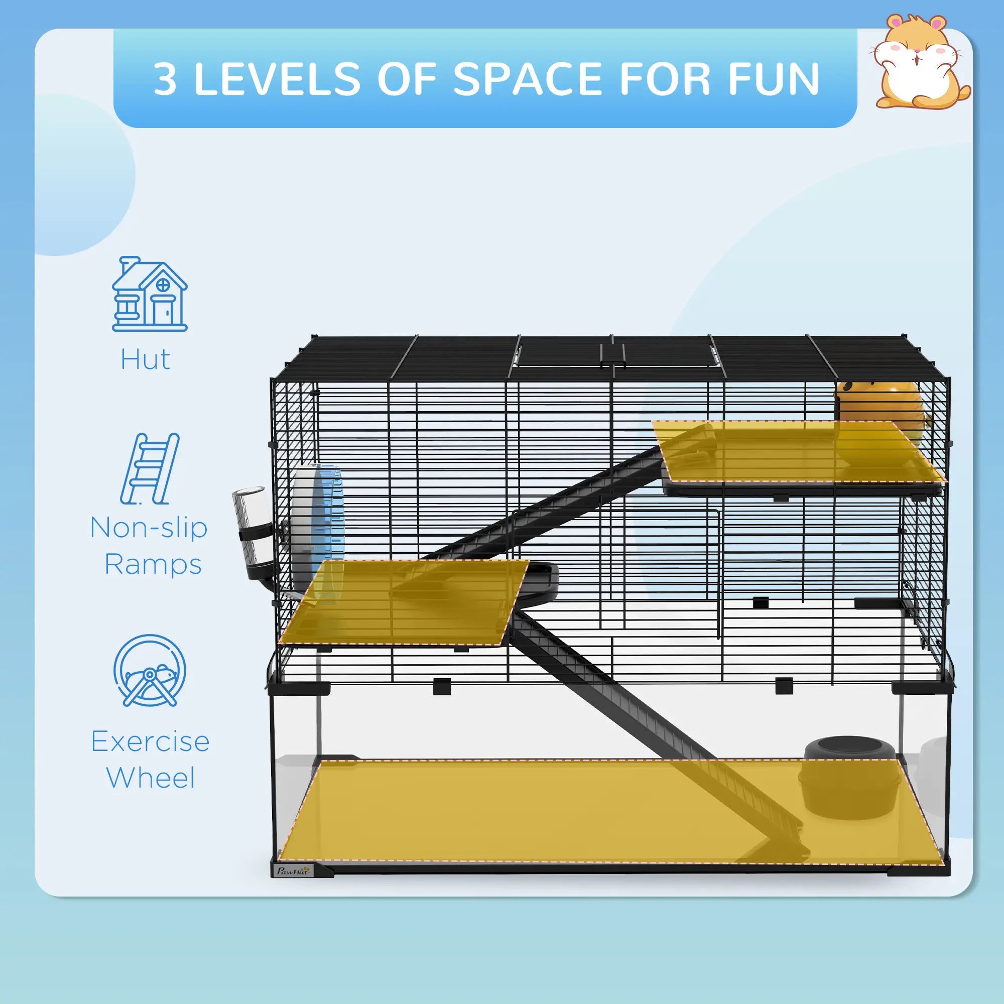 Hamster Cage, Gerbil Cage With Glass Basin, Black Hamster Cages at Gallery Canada