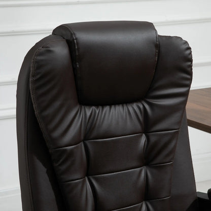 7-Point Vibrating Massage Chair, Reclining Office Chair, Adjustable Height, Brown Massage Chairs at Gallery Canada
