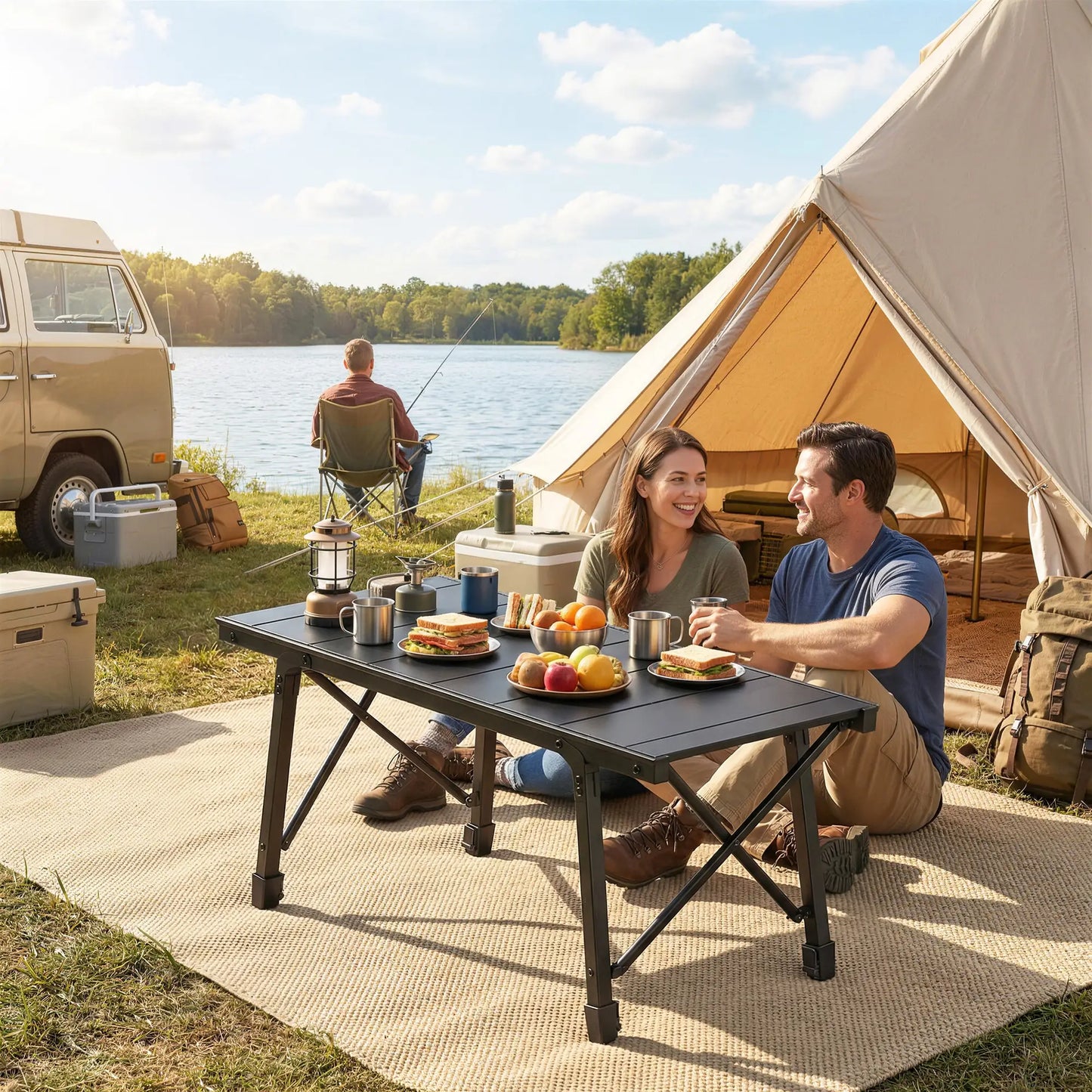 Heavy Duty Folding Picnic Table, Removable Plates, Non-Slip Feet Picnic Tables & Camping Chairs at Gallery Canada