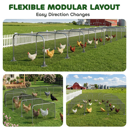 Extra Long Chicken Tunnel for Outside, 354" x 39" Galvanized Steel Chicken Run for 10-15 Chickens or Ducks Chicken Coops at Gallery Canada