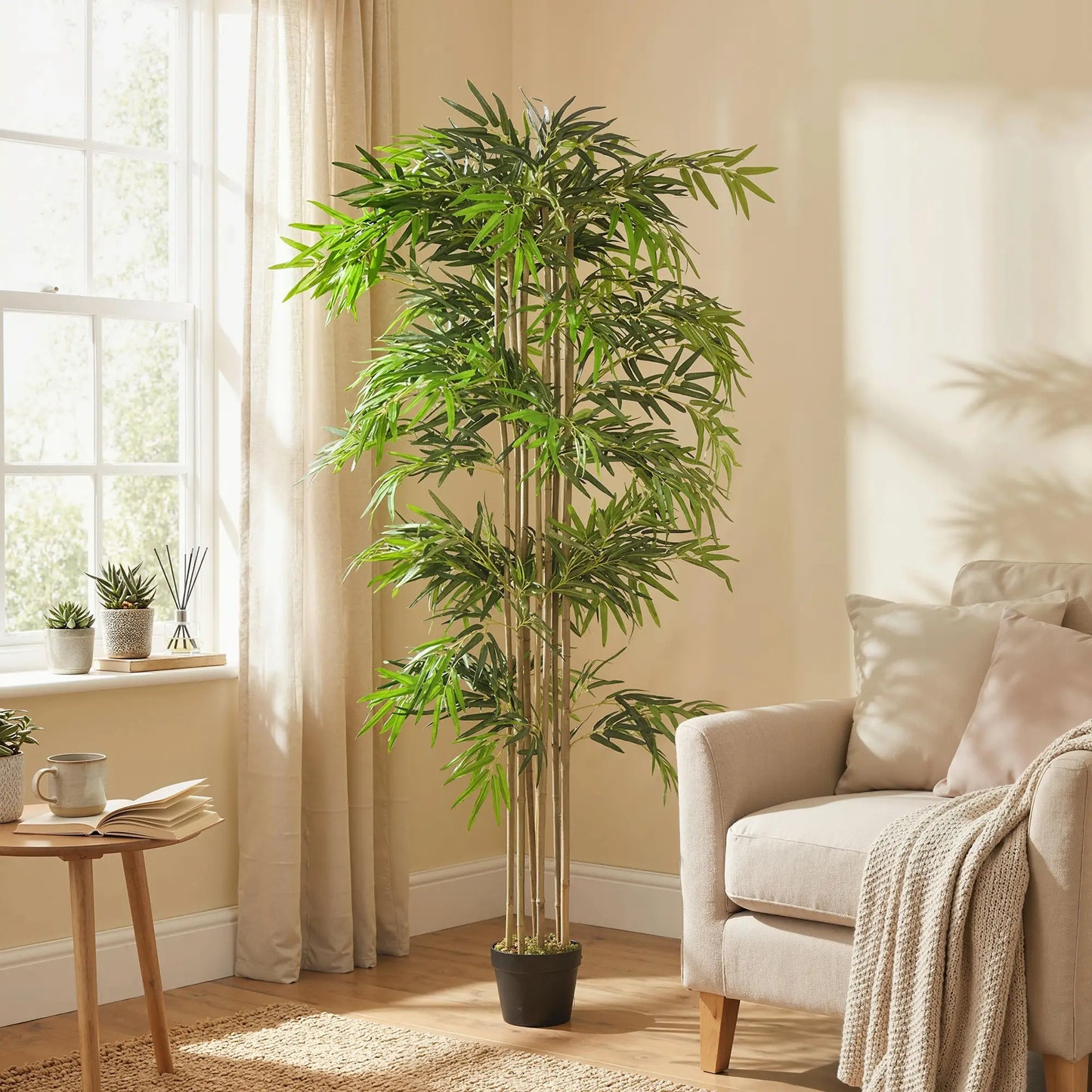 6FT Artificial Bamboo Tree, Fake Plant, 1530 Leaves, Green Artificial Trees at Gallery Canada