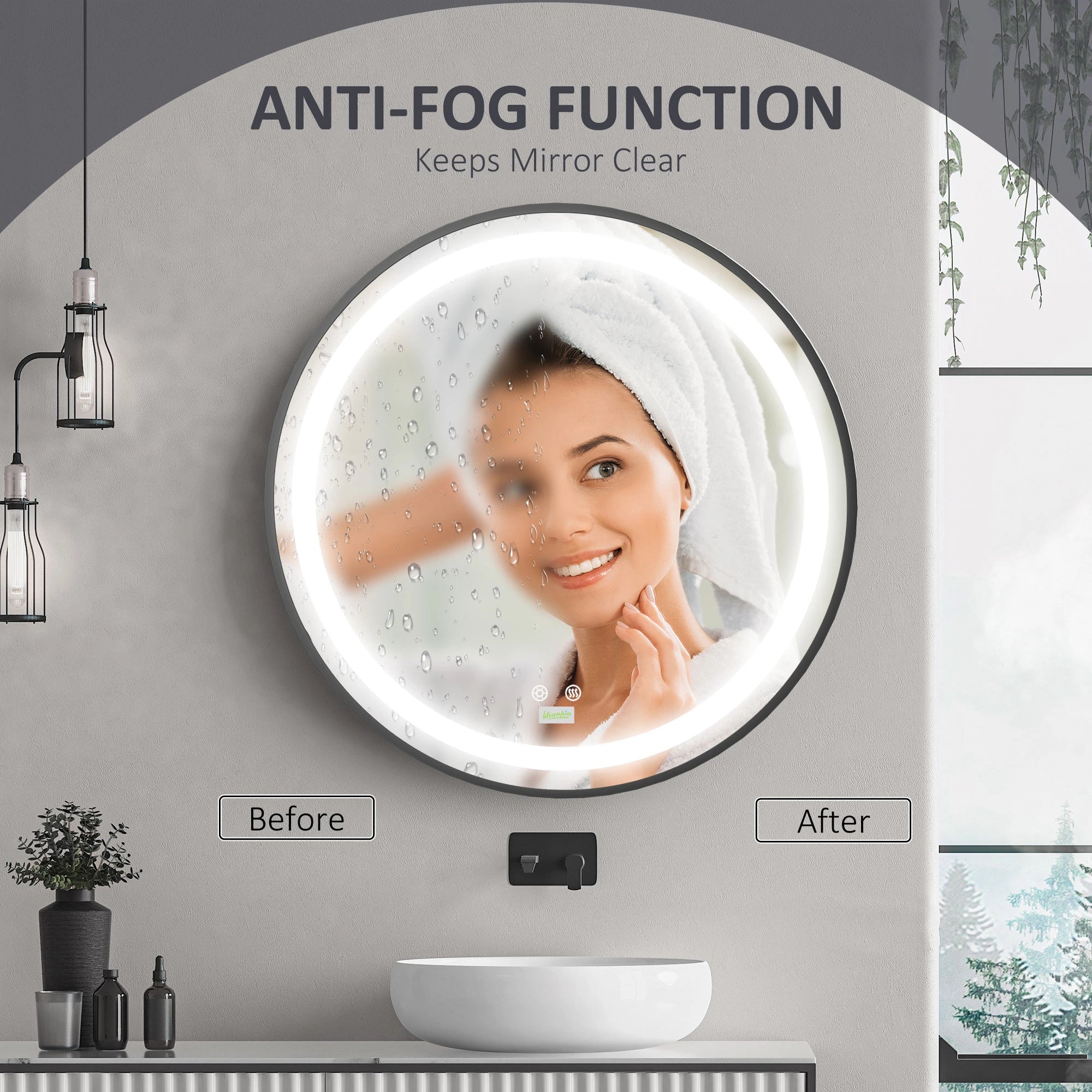Dimmable LED Bathroom Mirror, Anti Fog Vanity Mirror, 28 In Bath Accessories at Gallery Canada