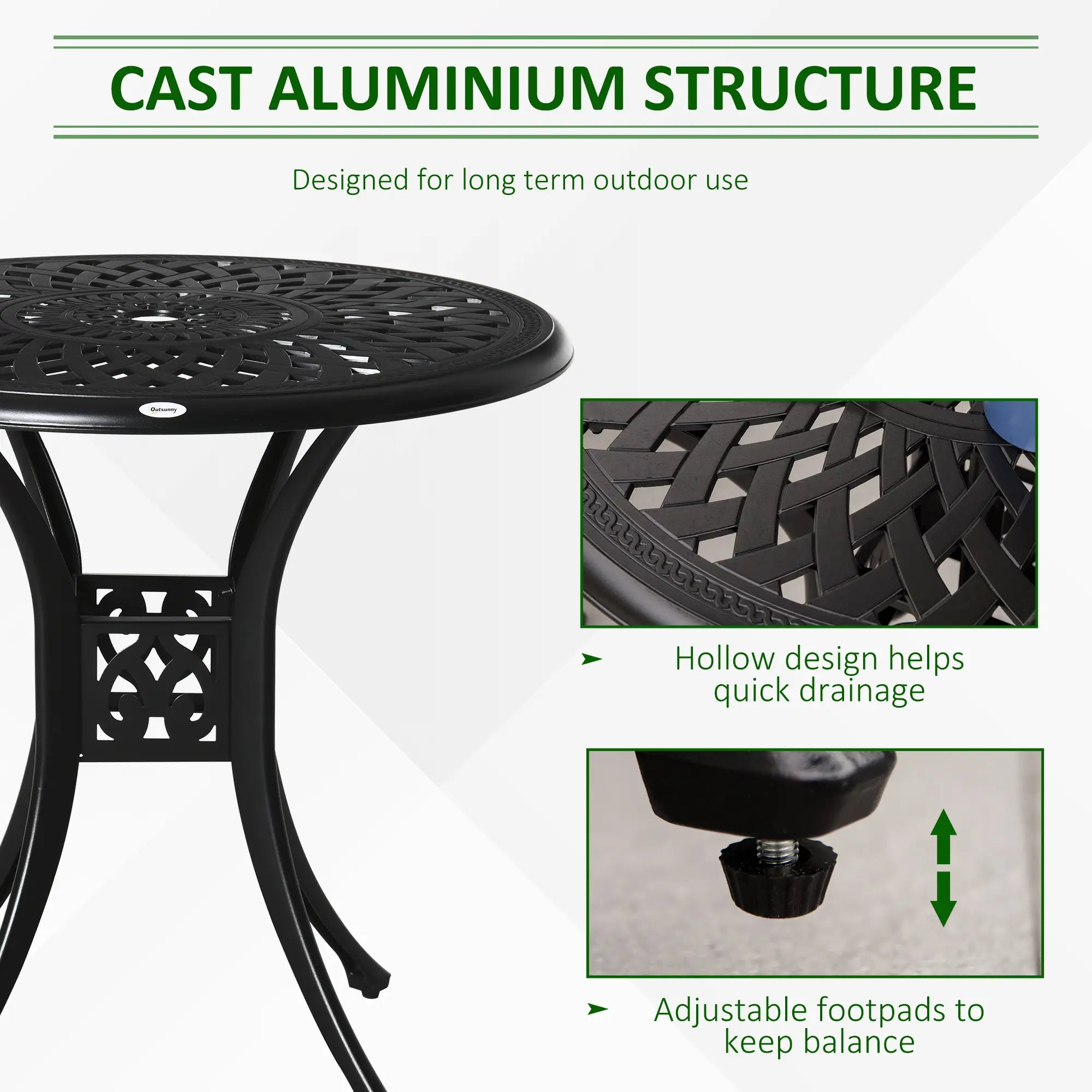 30 Inch Round Patio Dining Table With Umbrella Hole, Black Patio Side Tables at Gallery Canada