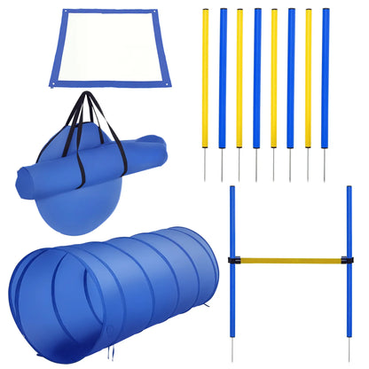 Dog Agility Starter Kit, Outdoor Training Set, Tunnel, 8 Weave Poles, High Jumper Dog Agility Training Equipment Blue and Yellow at Gallery Canada