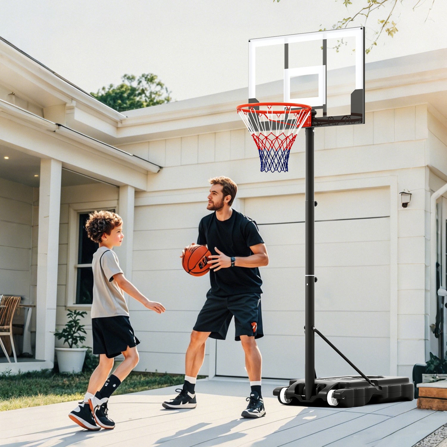 Portable Adjustable Kids Basketball Hoop, 3.3-7 Feet, White Sport Equipments at Gallery Canada