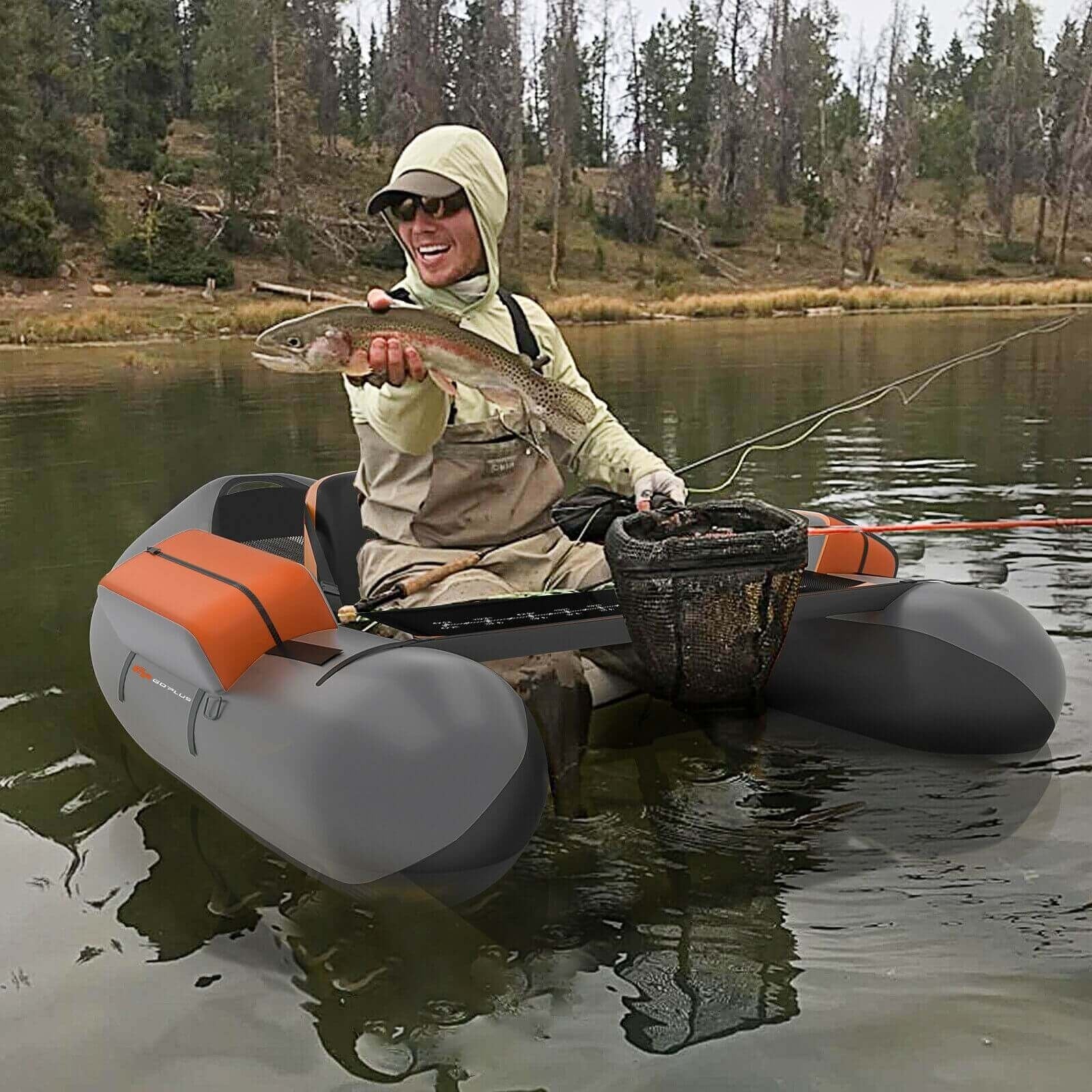 Inflatable Fishing Float Tube, With Pump Storage Pockets And Fish Ruler, Gray Surfing at Gallery Canada