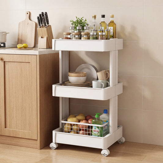3/4-Tier Rolling Utility Cart with Detachable Trays and Smooth Wheels-3-Tier Kitchen Islands & Carts Options at Gallery Canada