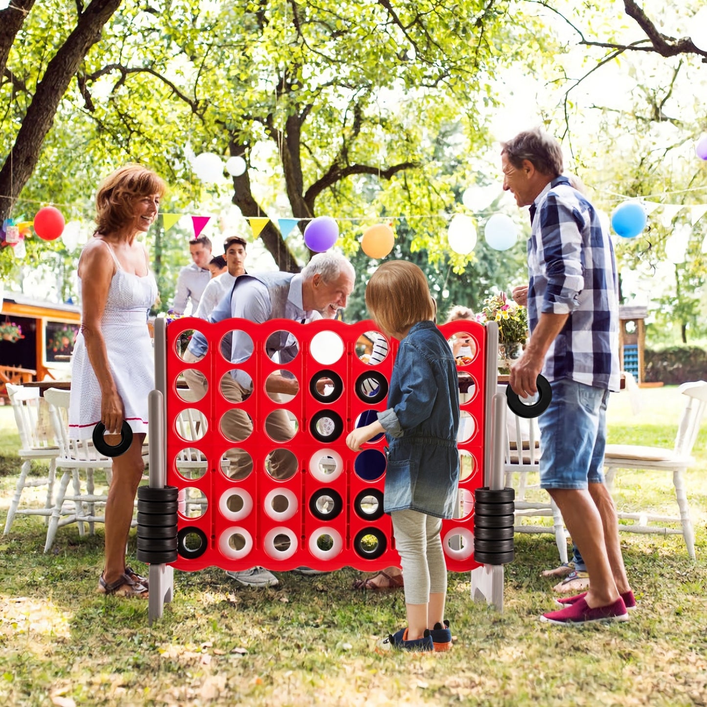 Jumbo 4 To Score Giant Game Set, 3.5 Feet Tall, 42 Rings, Red Lawn Games at Gallery Canada