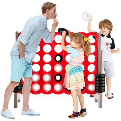 Jumbo 4 To Score Giant Game Set, 3.5 Feet Tall, 42 Rings, Red Lawn Games at Gallery Canada