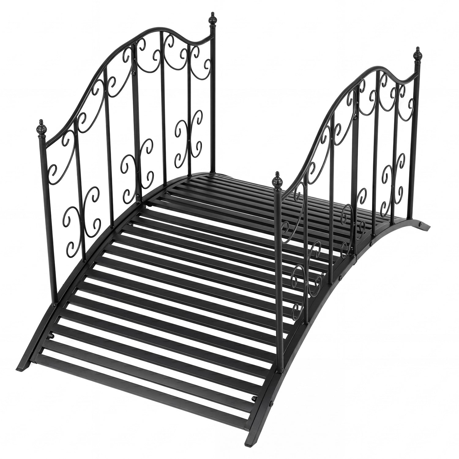 3.9 Ft Garden Metal Bridge, Black Outdoor Decor Black at Gallery Canada